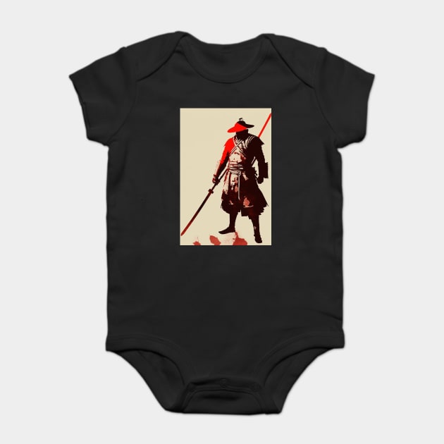 The Colors of Honor: The Symbolism of Red, White, and Black in Japanese Samurai Culture Baby Bodysuit by Darksavage